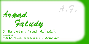 arpad faludy business card